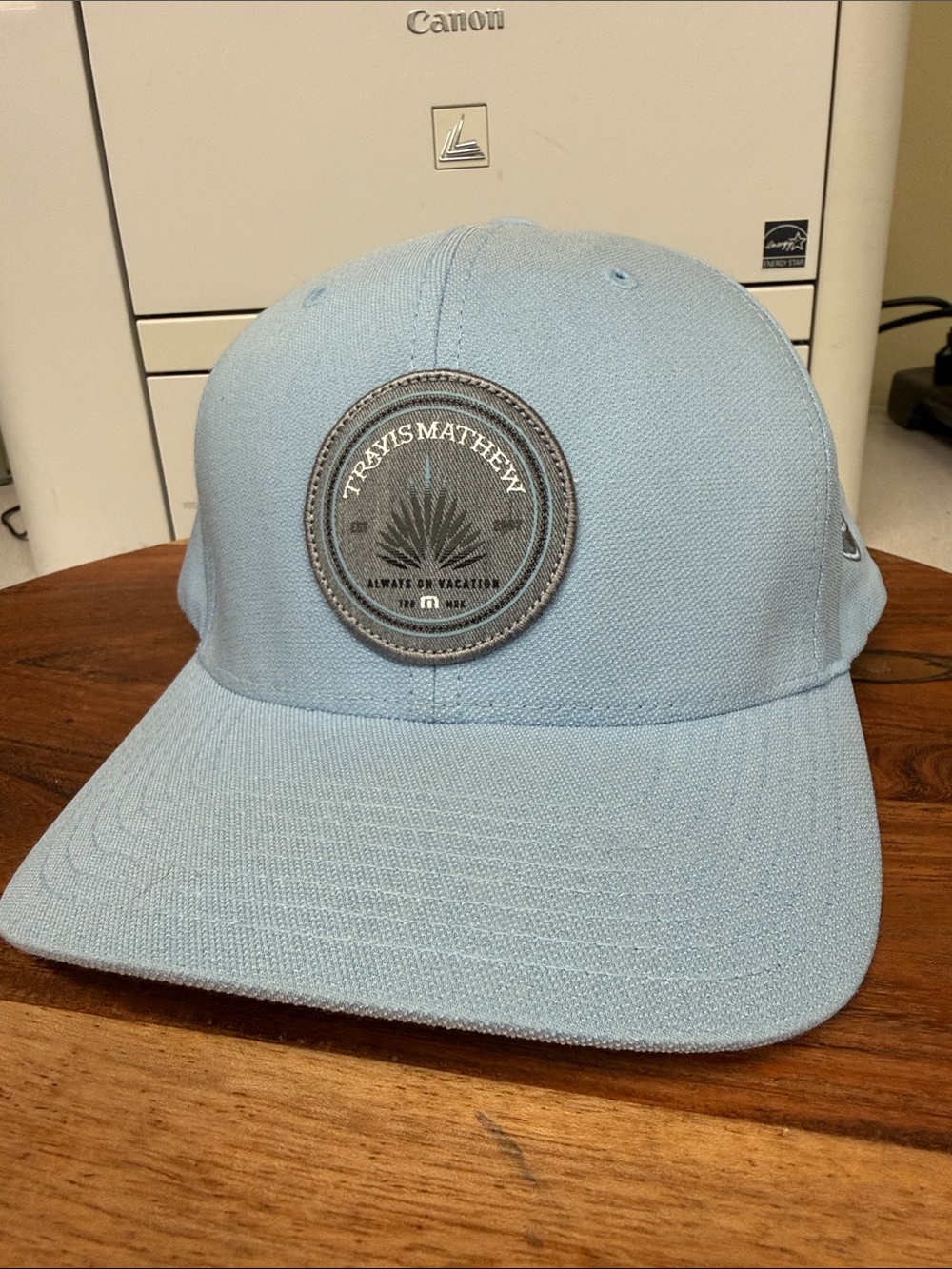 TravisMathew Light Blue Flexfit Tech Hat Golf Lifestyle Cap One Ten‎